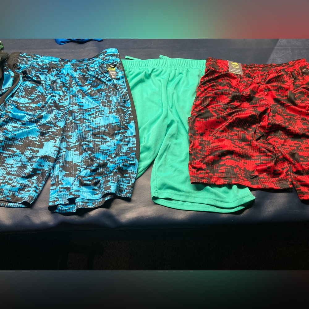 Boys Tek Gear Athletic Shorts - Teal, Blue Camo, Red Camo lot of 3 XL new nwt